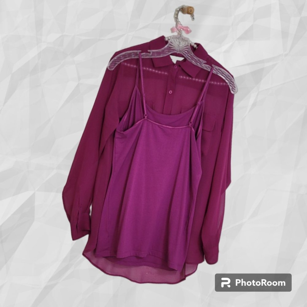 CAbi - Passion Fruit Sheer Blouse and matching camisole